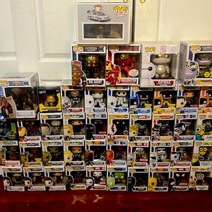 45 funko pops with all stuff from marvel, dc, bioshock, fallout, Star Wars, etc